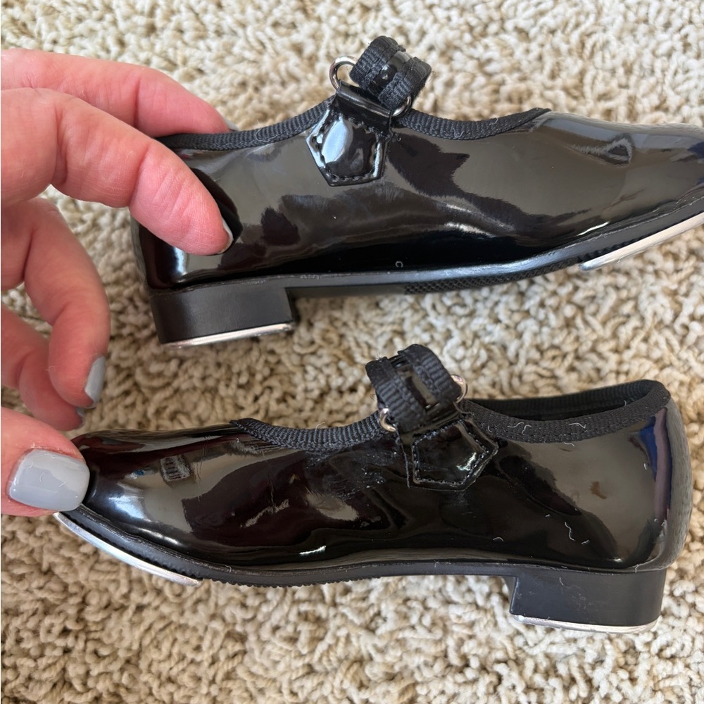 Dance Class Tap Shoes Little Girls Size 6.5 Maryjane Style Black G9 - Picture 4 of 10